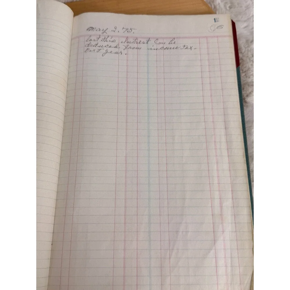 Vintage Vernon Royal Double Entry Ledger Book Teal Red 12x7.75 Account Journal